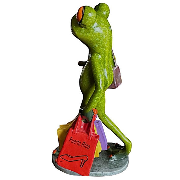 Resin Frog Figurine Statue 7” Desktop Decor - Picture 4 of 8